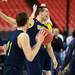 Michigan freshman Mitch McGary smiles as he holds the ball with one hand during a drill in an open practice at the Georgia Dome in Atlanta on Friday, April 5, 2015. Melanie Maxwell I AnnArbor.com